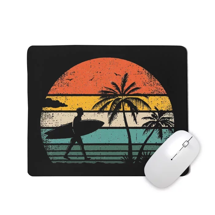 Vintage Surfing Retro Surf Style Palm Tree For Surfers Mousepad