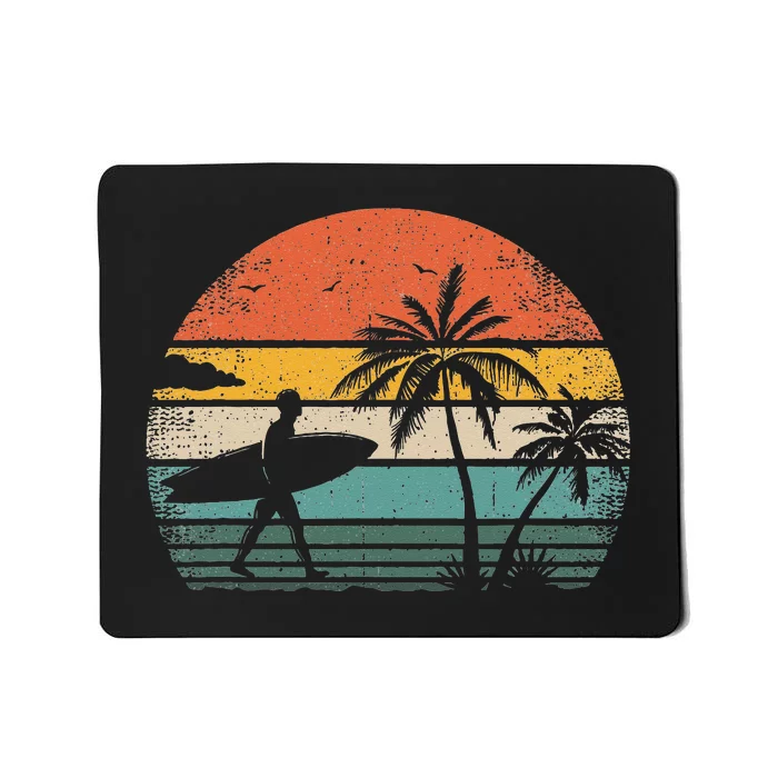 Vintage Surfing Retro Surf Style Palm Tree For Surfers Mousepad