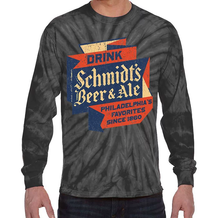 Vintage SchmidtS Retro Defunct Beer And Ale Tie-Dye Long Sleeve Shirt