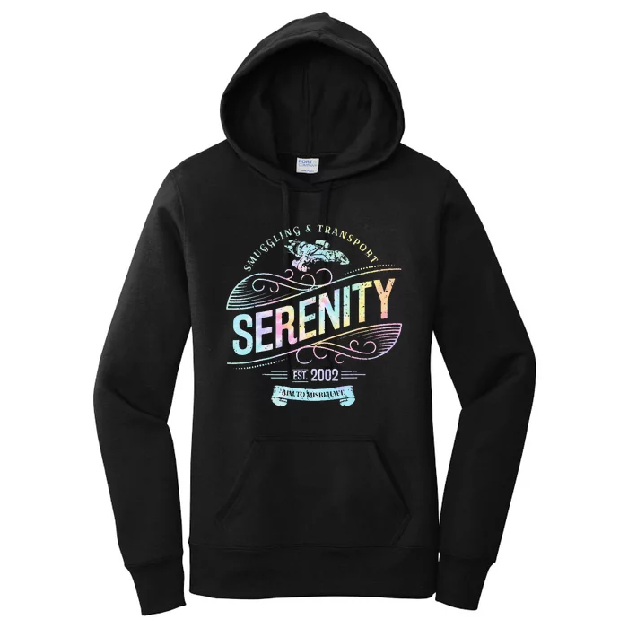 Vintage Serenity Smuggling And Transport Firefly Tie Dye Women's Pullover Hoodie