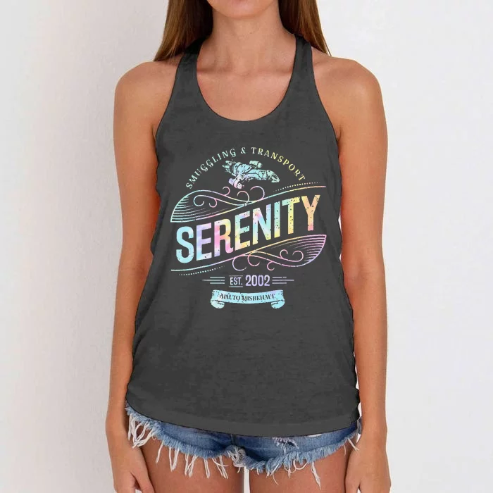 Vintage Serenity Smuggling And Transport Firefly Tie Dye Women's Knotted Racerback Tank