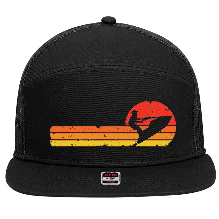 Vintage Standup Sunset Jetski Rider 7 Panel Mesh Trucker Snapback Hat