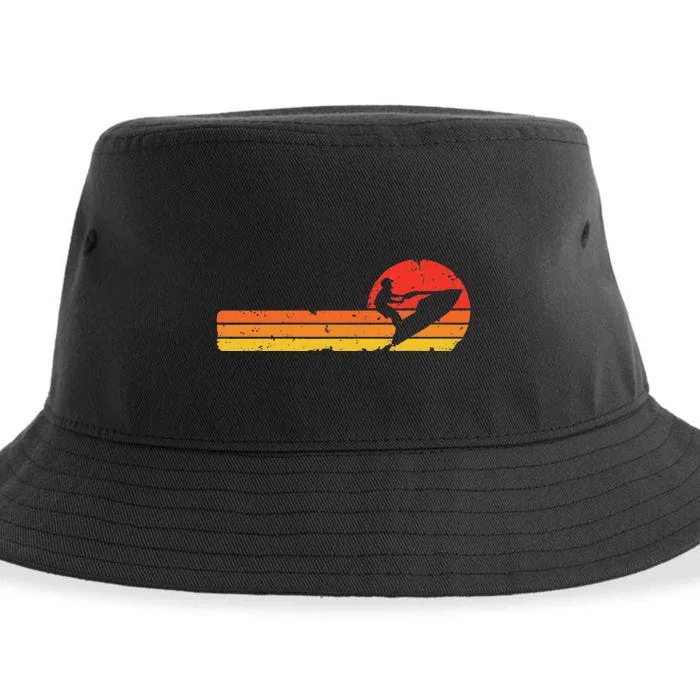 Vintage Standup Sunset Jetski Rider Sustainable Bucket Hat