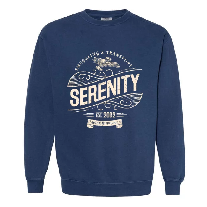 Vintage Serenity Smuggling And Transport Firefly Garment-Dyed Sweatshirt