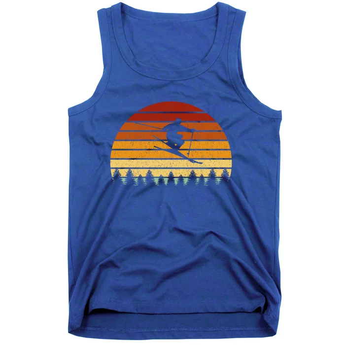 Vintage Sunset Skiing Gift For Skiers Gift Tank Top