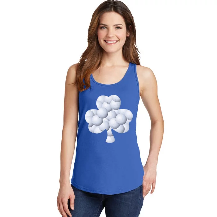 Volleyball Shamrock St Patricks Clover Sports Fan Athlete Gift Ladies Essential Tank