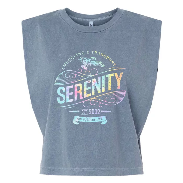 Vintage Serenity Smuggling And Transport Firefly Tie Dye Garment-Dyed Women's Muscle Tee