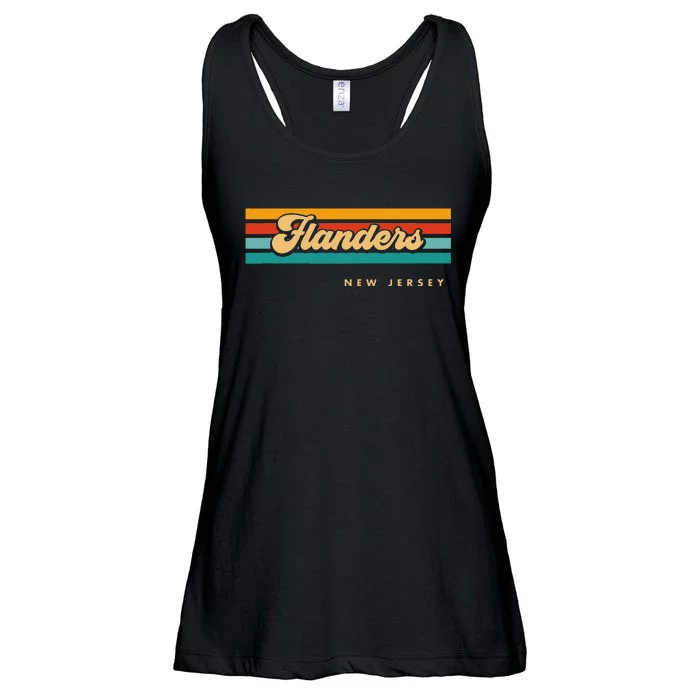 Vintage Sunset Stripes Flanders New Jersey Ladies Essential Flowy Tank