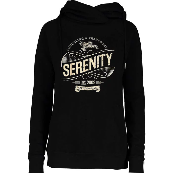 Vintage Serenity Smuggling And Transport Firefly Womens Funnel Neck Pullover Hood