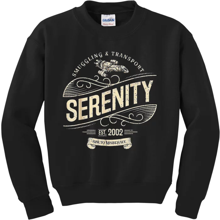 Vintage Serenity Smuggling And Transport Firefly Kids Sweatshirt