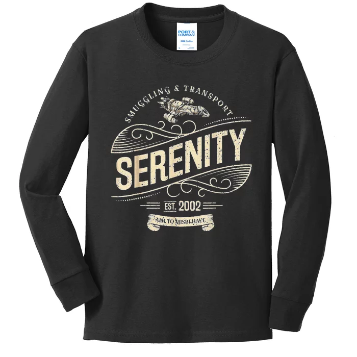 Vintage Serenity Smuggling And Transport Firefly Kids Long Sleeve Shirt