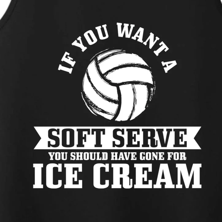 Volleyball Soft Serve Ice Cream Funny Volleyball Player Gift Performance Tank