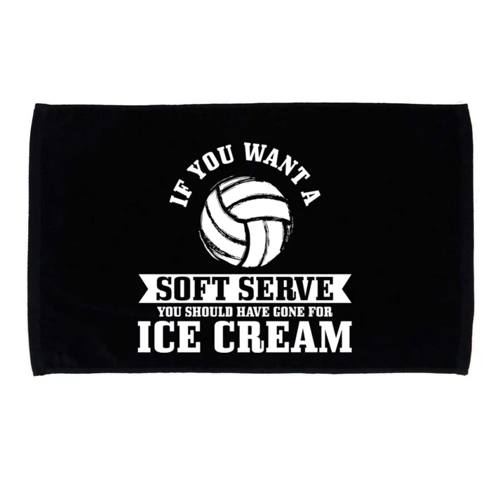 Volleyball Soft Serve Ice Cream Funny Volleyball Player Gift Microfiber Hand Towel