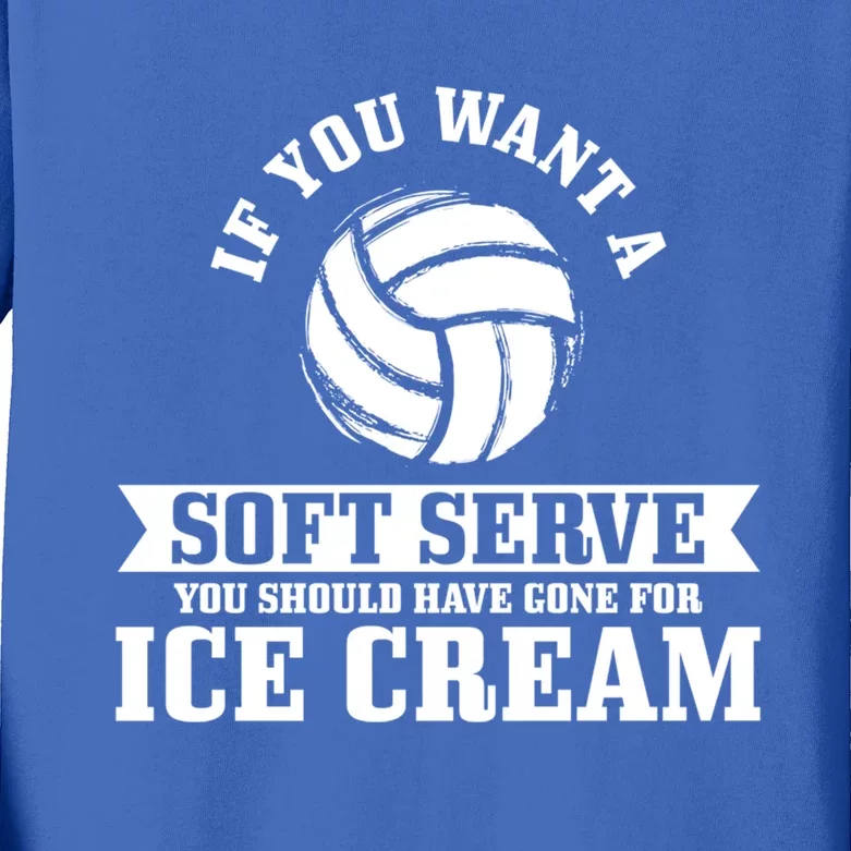 Volleyball Soft Serve Ice Cream Funny Volleyball Player Gift Kids Long Sleeve Shirt