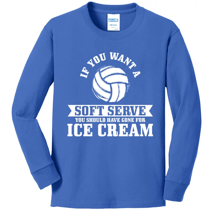 Volleyball Soft Serve Ice Cream Funny Volleyball Player Gift Kids Long Sleeve Shirt