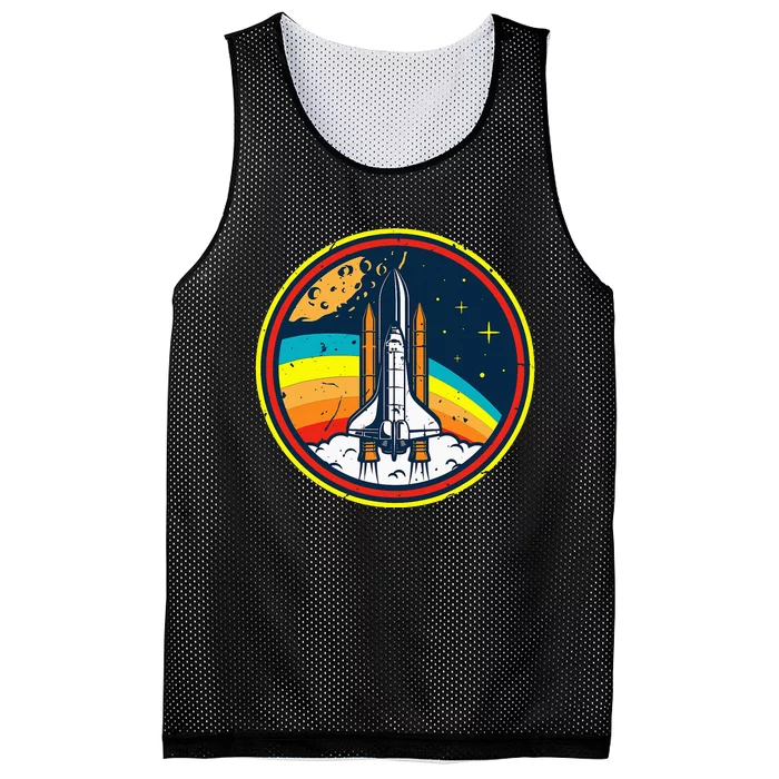 Vintage Space Shuttle Space Lover & Astronomy Stargazer Mesh Reversible Basketball Jersey Tank