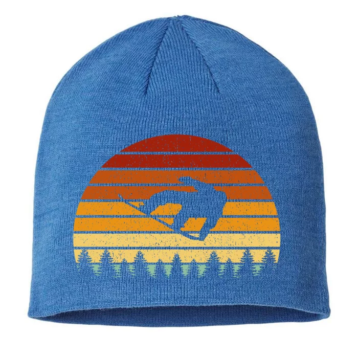 Vintage Sunset Snowboarding Gift For Snowboarders Great Gift 8 1/2in Sustainable Knit Beanie