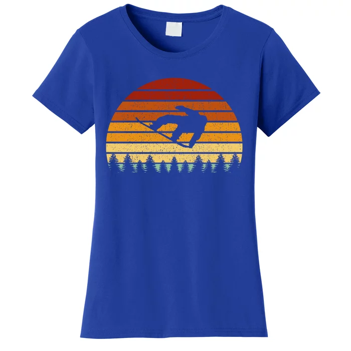 Vintage Sunset Snowboarding Gift For Snowboarders Great Gift Women's T-Shirt