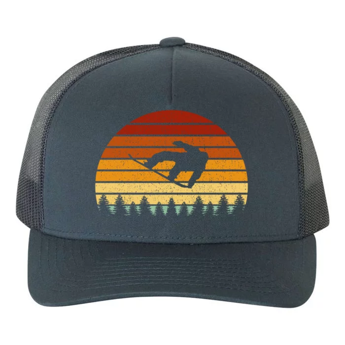 Vintage Sunset Snowboarding Gift For Snowboarders Great Gift Yupoong Adult 5-Panel Trucker Hat