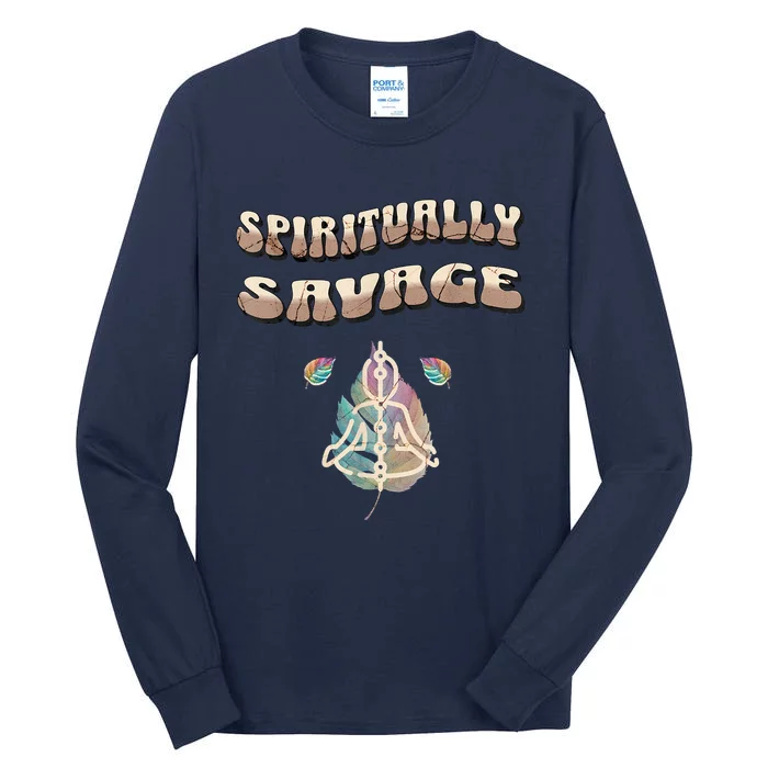 Vintage Spiritually Savage Design Tall Long Sleeve T-Shirt