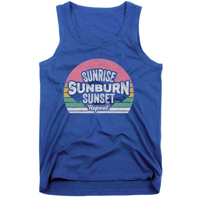 Vintage Sunrise Sunburn Sunset Repeat Beach Summer Vacation Cool Gift Tank Top