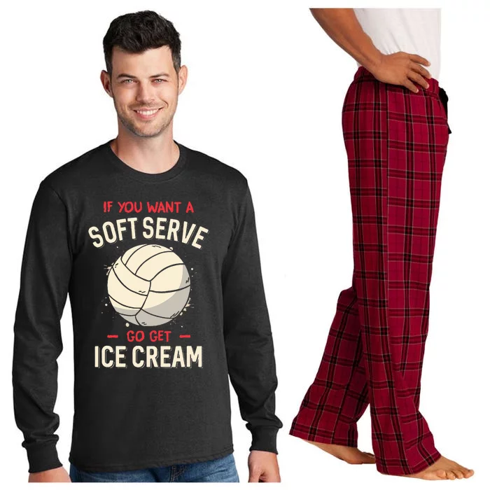 Volleyball Soft Serve Pun Design Long Sleeve Pajama Set