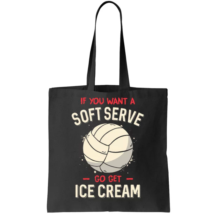 Volleyball Soft Serve Pun Design Tote Bag