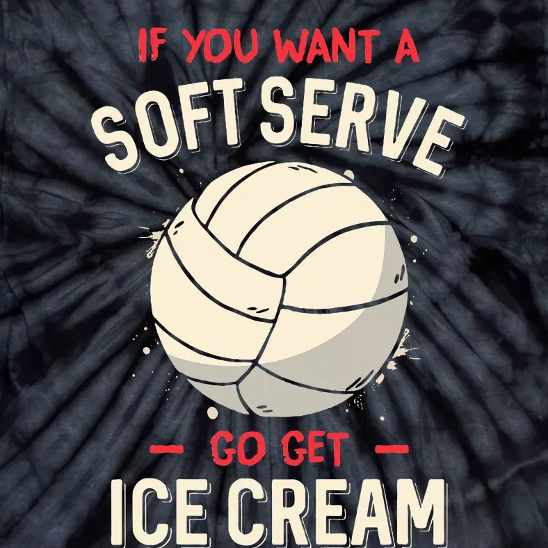 Volleyball Soft Serve Pun Design Tie-Dye T-Shirt