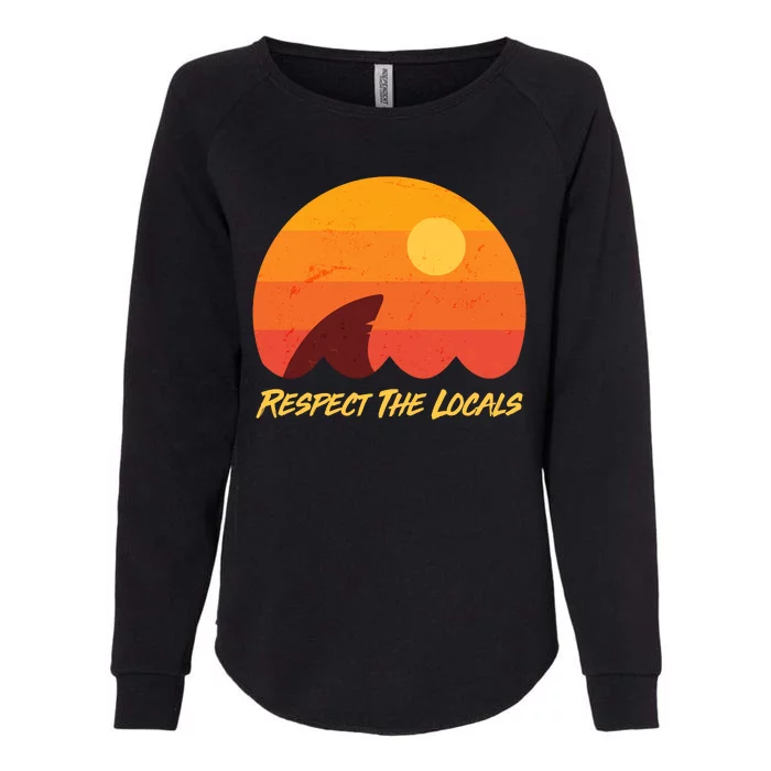 Vintage Sunset Shark Respect The Locals Womens California Wash Sweatshirt