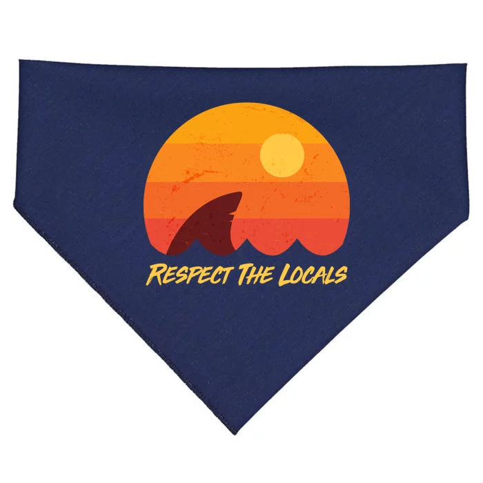 Vintage Sunset Shark Respect The Locals USA-Made Doggie Bandana