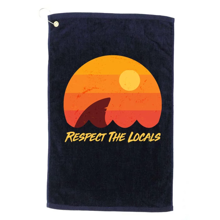 Vintage Sunset Shark Respect The Locals Platinum Collection Golf Towel