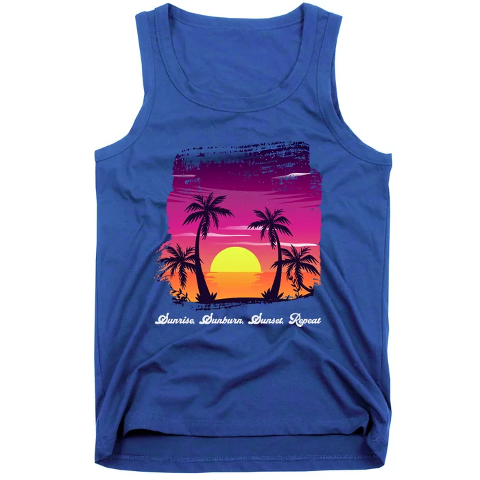 Vintage Sunset Sunrise Sunburn Sunset Repeat Summer Beach Gift Tank Top