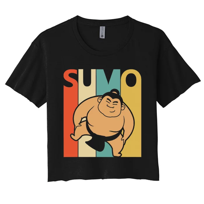 Vintage Sumo  Sumo Wrestling Gift Women's Crop Top Tee