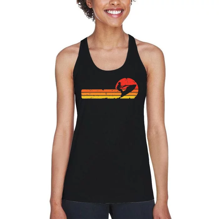 Vintage Standup Sunset Jetski Rider Women's Racerback Tank