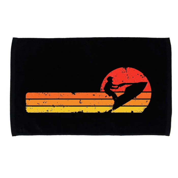 Vintage Standup Sunset Jetski Rider Microfiber Hand Towel