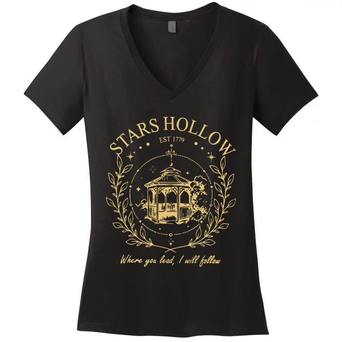 Vintage Style Stars Hallow Women's V-Neck T-Shirt