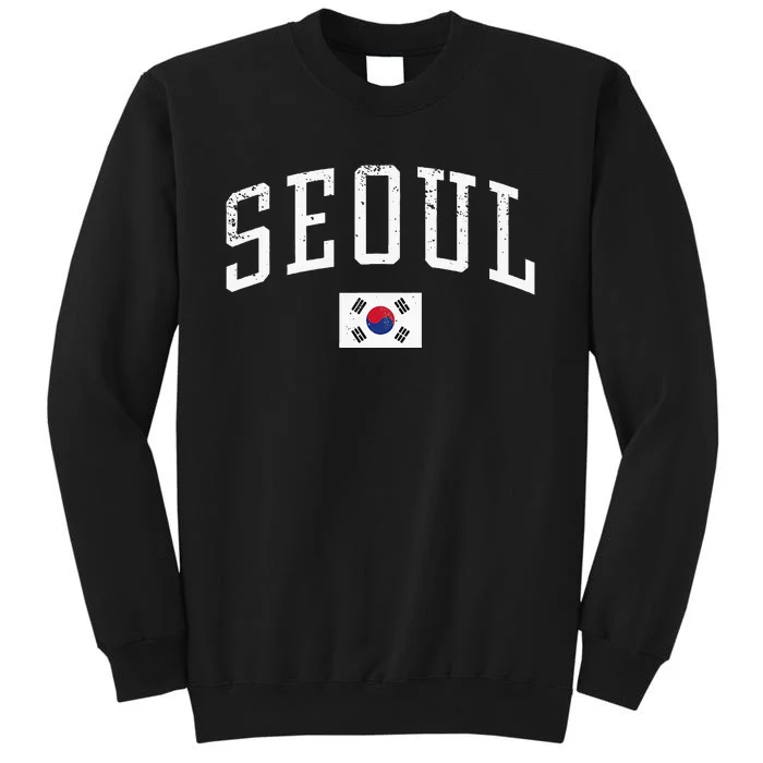 Vintage Seoul South Korea Country Flag Souvenir Vacation Tall Sweatshirt