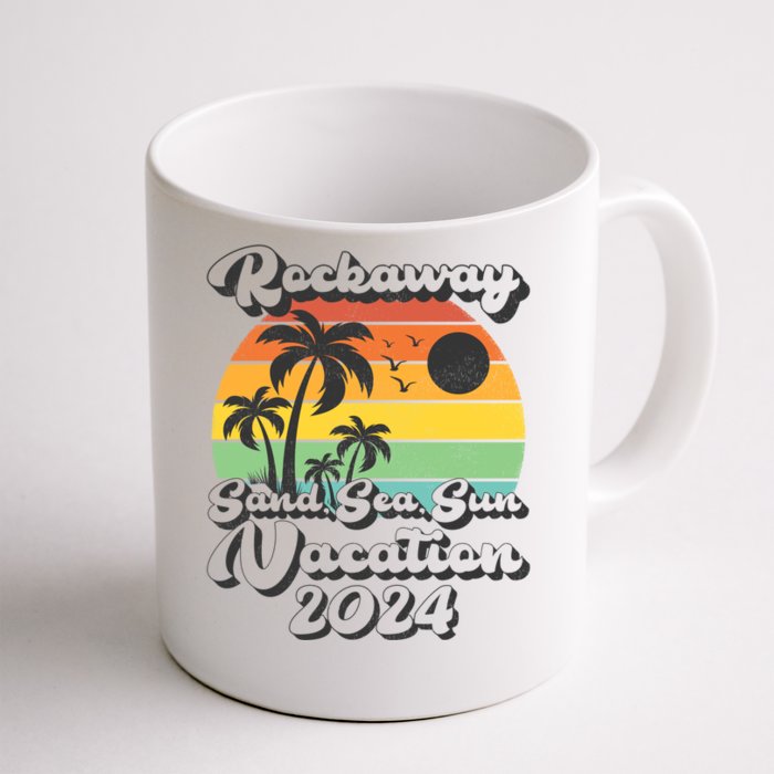 Vintage Sand Sea Sun Vacation 2024 New York Rockaway Beach Cool Gift Front & Back Coffee Mug