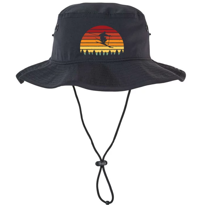 Vintage Sunset Skiing Gift For Skiers Legacy Cool Fit Booney Bucket Hat