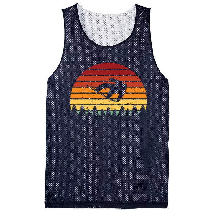 Vintage Sunset Snowboarding Gift For Snowboarders Mesh Reversible Basketball Jersey Tank