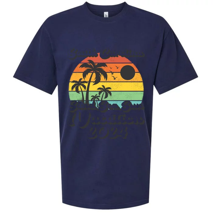 Vintage Sand Sea Sun Vacation 2024 South Carolina Beach Gift Sueded Cloud Jersey T-Shirt