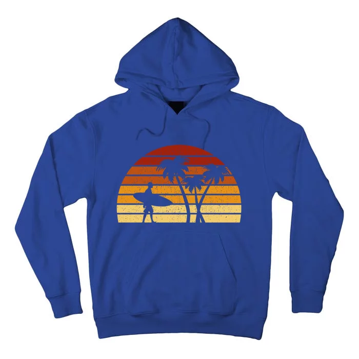 Vintage Sunset Surfing Gift For Surfers Gift Tall Hoodie