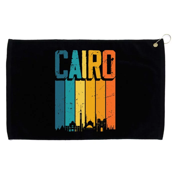 Vintage Sunset Skyline Cairo Egypt Grommeted Golf Towel