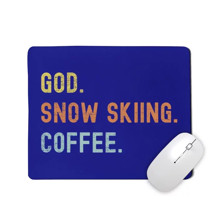 Vintages Snow Skiing And Coffee Distressed Gift Mousepad