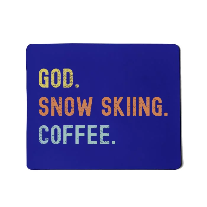 Vintages Snow Skiing And Coffee Distressed Gift Mousepad