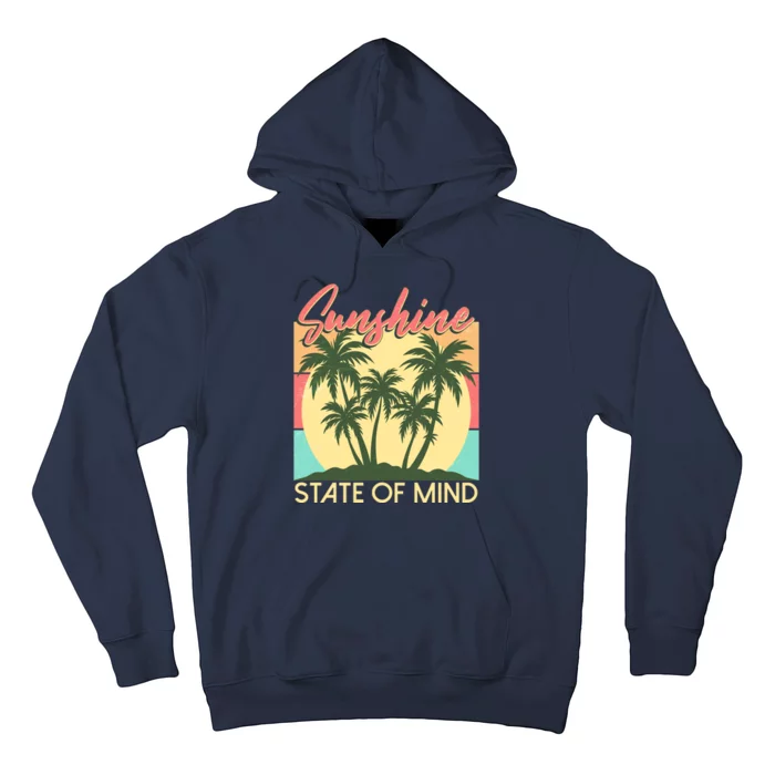 Vintage Sunshine State Of Mind Tropical Palm Trees Vacation Time Hoodie