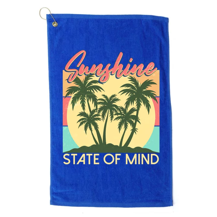 Vintage Sunshine State Of Mind Tropical Palm Trees Vacation Time Platinum Collection Golf Towel