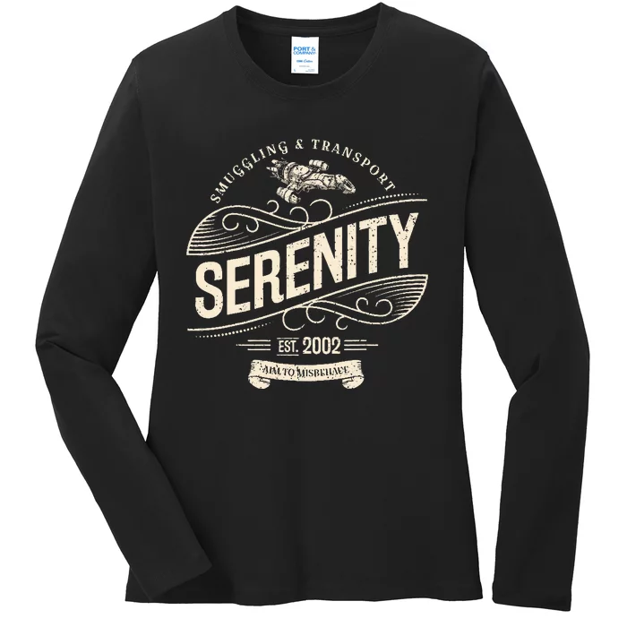 Vintage Serenity Smuggling And Transport Firefly Ladies Long Sleeve Shirt