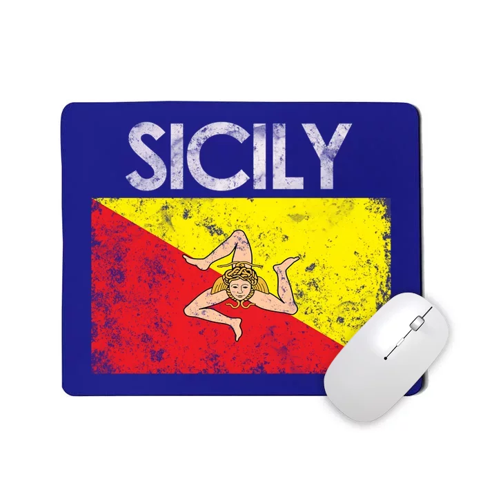 Vintage Sicily Sicilian Flag Pride Gift Cute Gift Mousepad