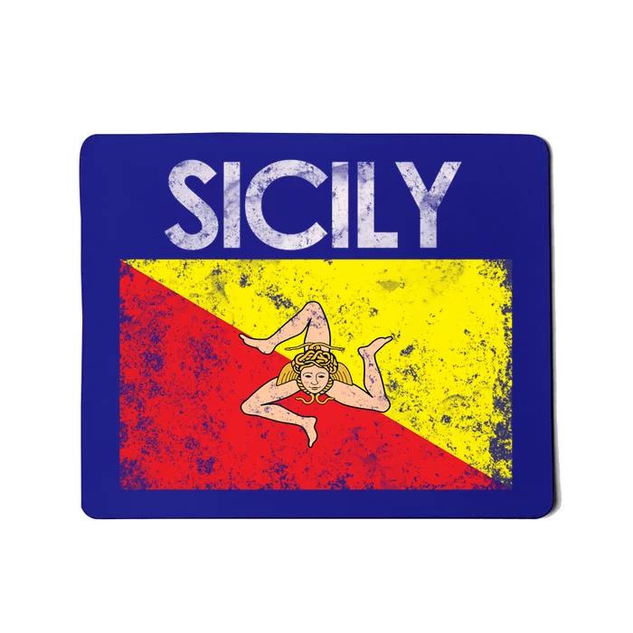 Vintage Sicily Sicilian Flag Pride Gift Cute Gift Mousepad